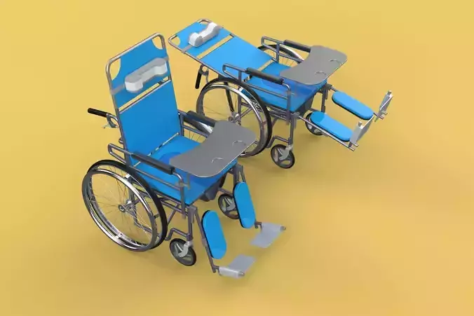 MULTIFUNCTION WHEELCHAIR COMMODE CLOSET TOILET RECLINING FOLDING 3D model