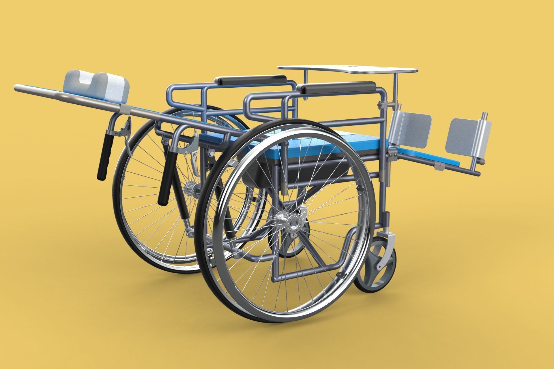 MULTIFUNCTION WHEELCHAIR COMMODE CLOSET TOILET RECLINING FOLDING 3D model_36