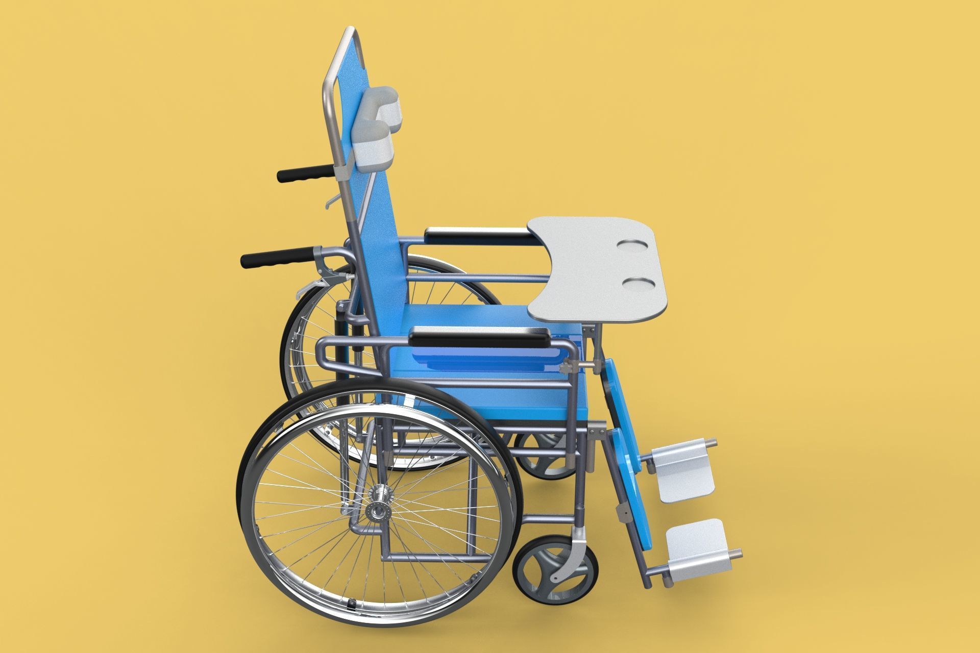 MULTIFUNCTION WHEELCHAIR COMMODE CLOSET TOILET RECLINING FOLDING 3D model_8