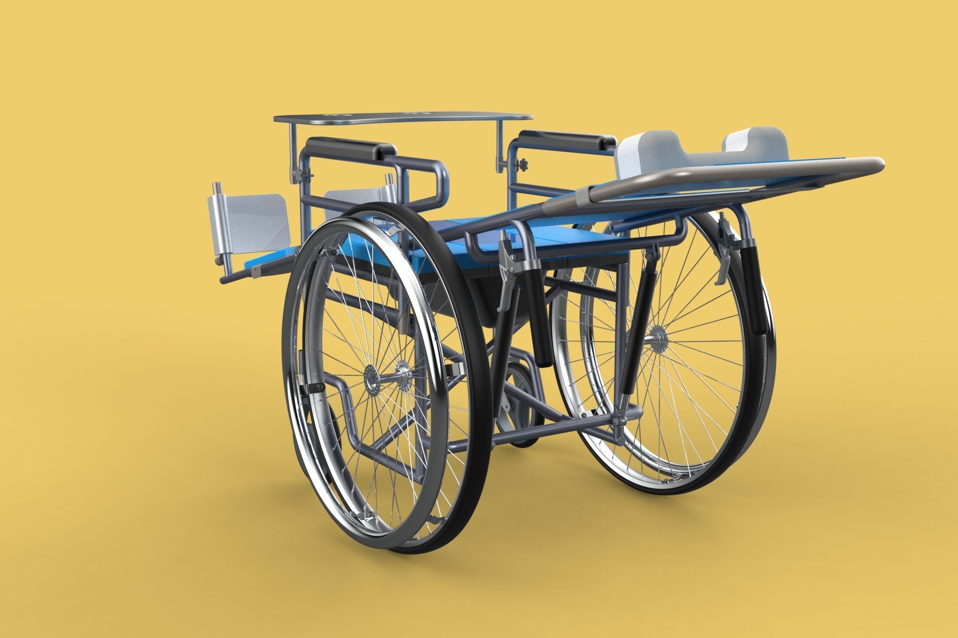 MULTIFUNCTION WHEELCHAIR COMMODE CLOSET TOILET RECLINING FOLDING 3D model_39