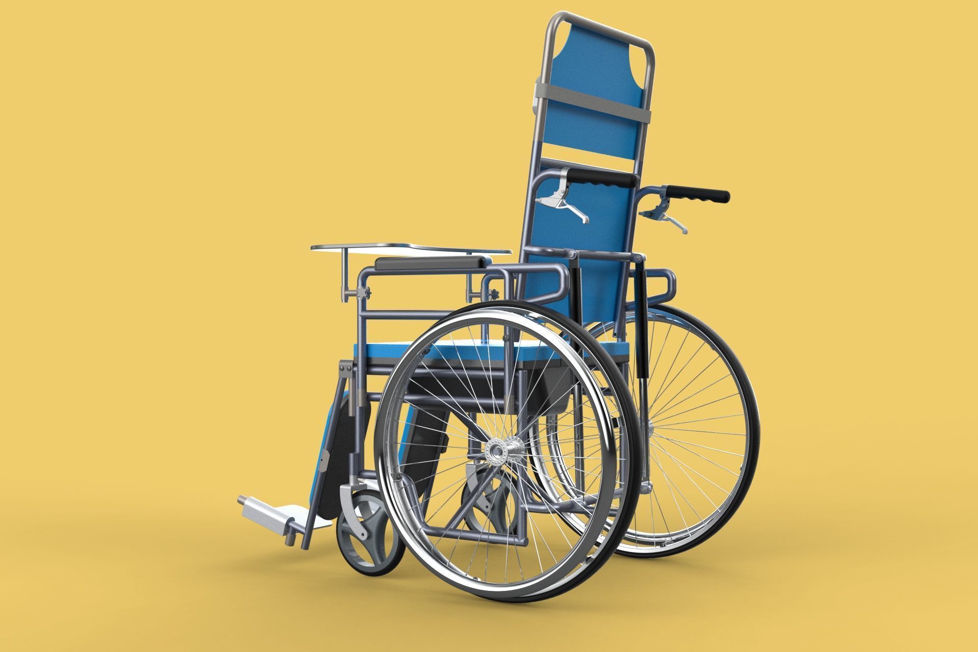 MULTIFUNCTION WHEELCHAIR COMMODE CLOSET TOILET RECLINING FOLDING 3D model_20