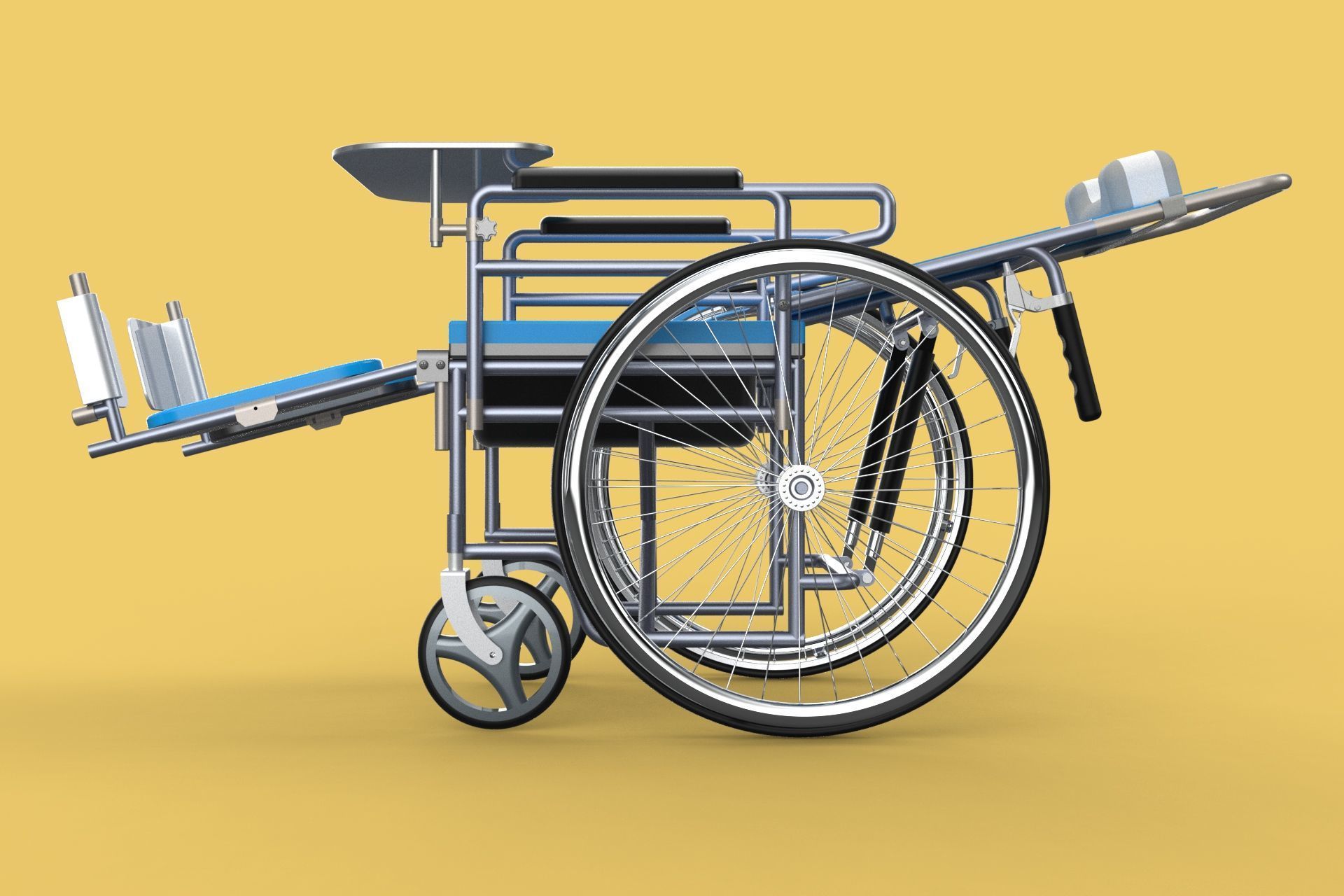 MULTIFUNCTION WHEELCHAIR COMMODE CLOSET TOILET RECLINING FOLDING 3D model_28