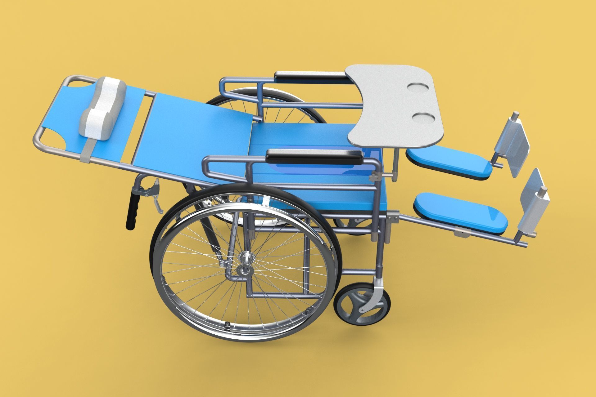 MULTIFUNCTION WHEELCHAIR COMMODE CLOSET TOILET RECLINING FOLDING 3D model_27