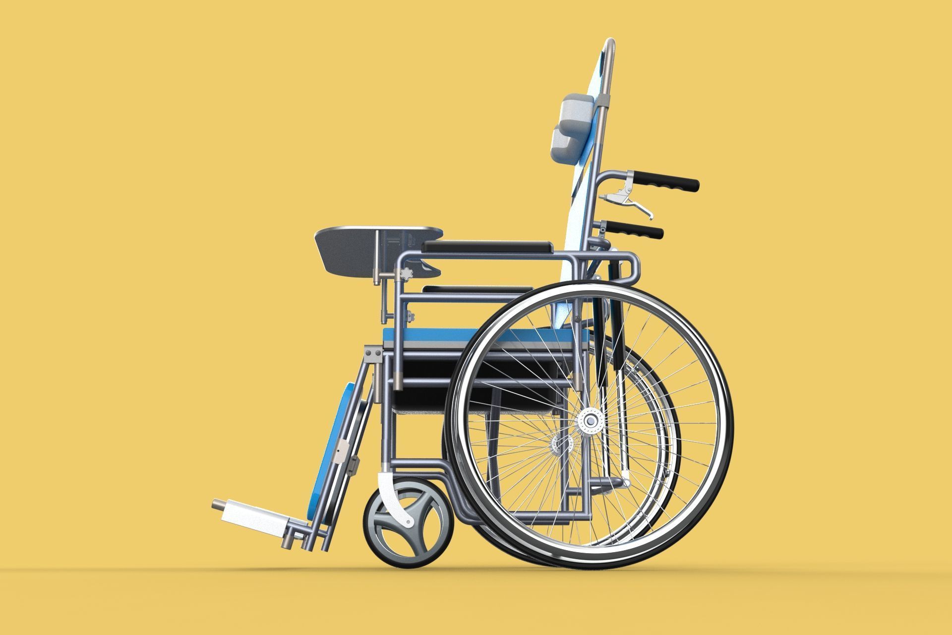 MULTIFUNCTION WHEELCHAIR COMMODE CLOSET TOILET RECLINING FOLDING 3D model_13