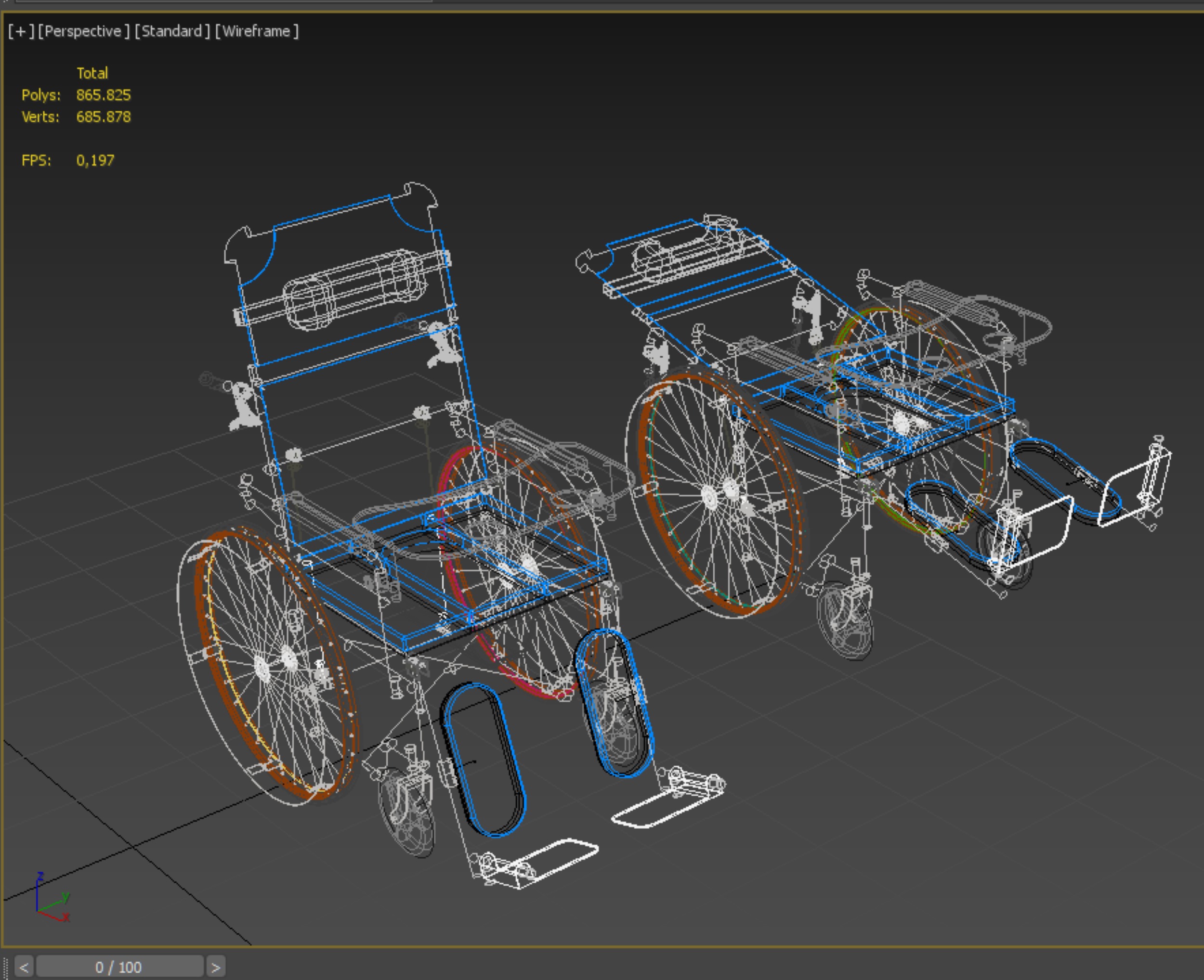 MULTIFUNCTION WHEELCHAIR COMMODE CLOSET TOILET RECLINING FOLDING 3D model_51