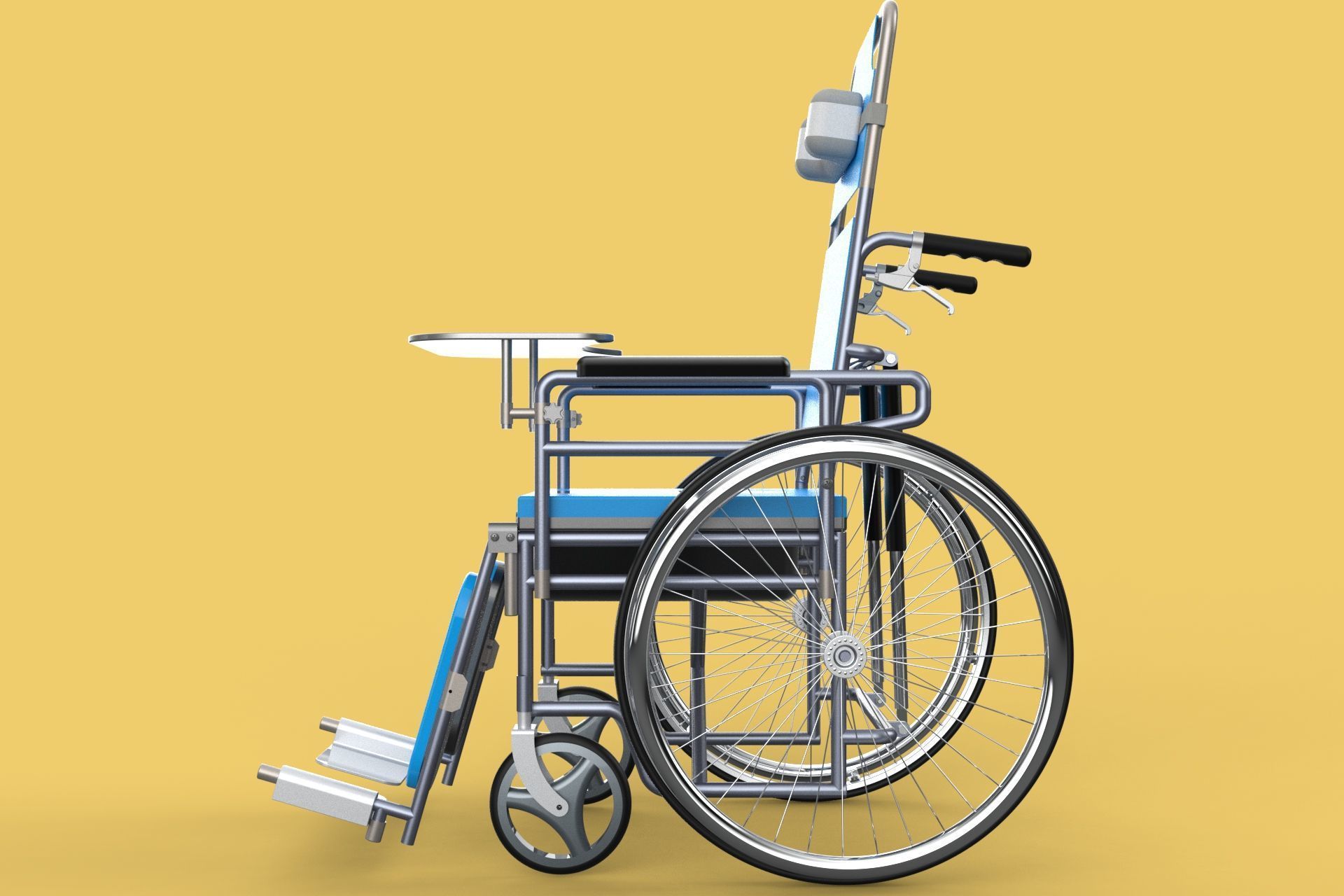 MULTIFUNCTION WHEELCHAIR COMMODE CLOSET TOILET RECLINING FOLDING 3D model_10