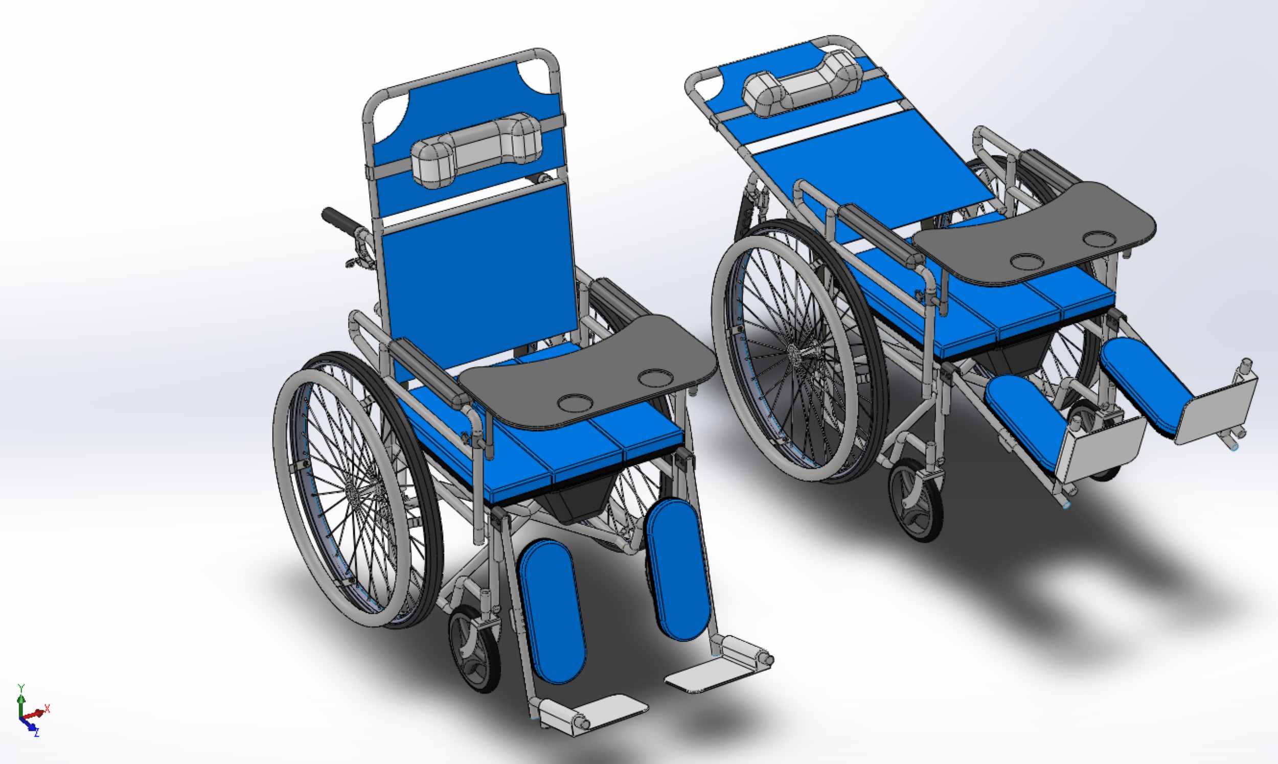 MULTIFUNCTION WHEELCHAIR COMMODE CLOSET TOILET RECLINING FOLDING 3D model_54