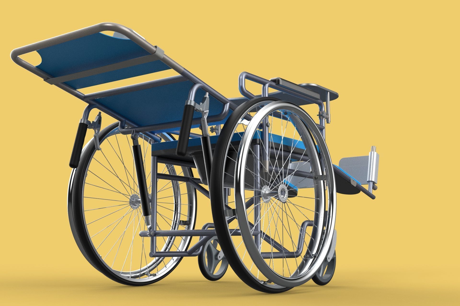 MULTIFUNCTION WHEELCHAIR COMMODE CLOSET TOILET RECLINING FOLDING 3D model_43