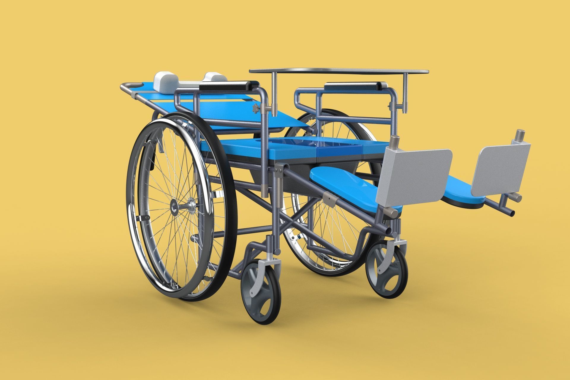 MULTIFUNCTION WHEELCHAIR COMMODE CLOSET TOILET RECLINING FOLDING 3D model_37