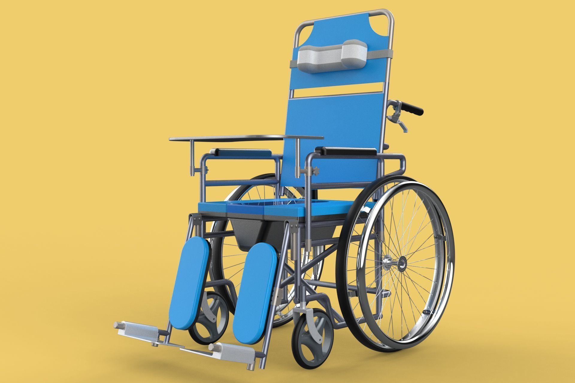 MULTIFUNCTION WHEELCHAIR COMMODE CLOSET TOILET RECLINING FOLDING 3D model_19