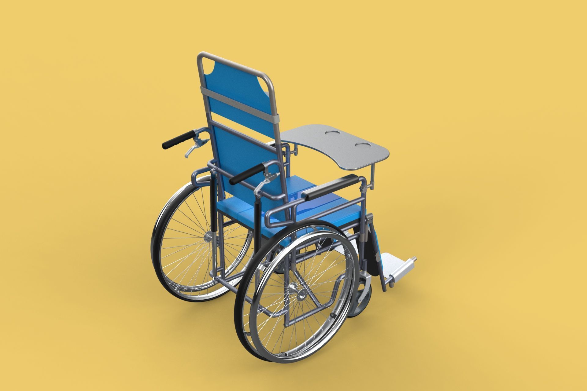 MULTIFUNCTION WHEELCHAIR COMMODE CLOSET TOILET RECLINING FOLDING 3D model_17