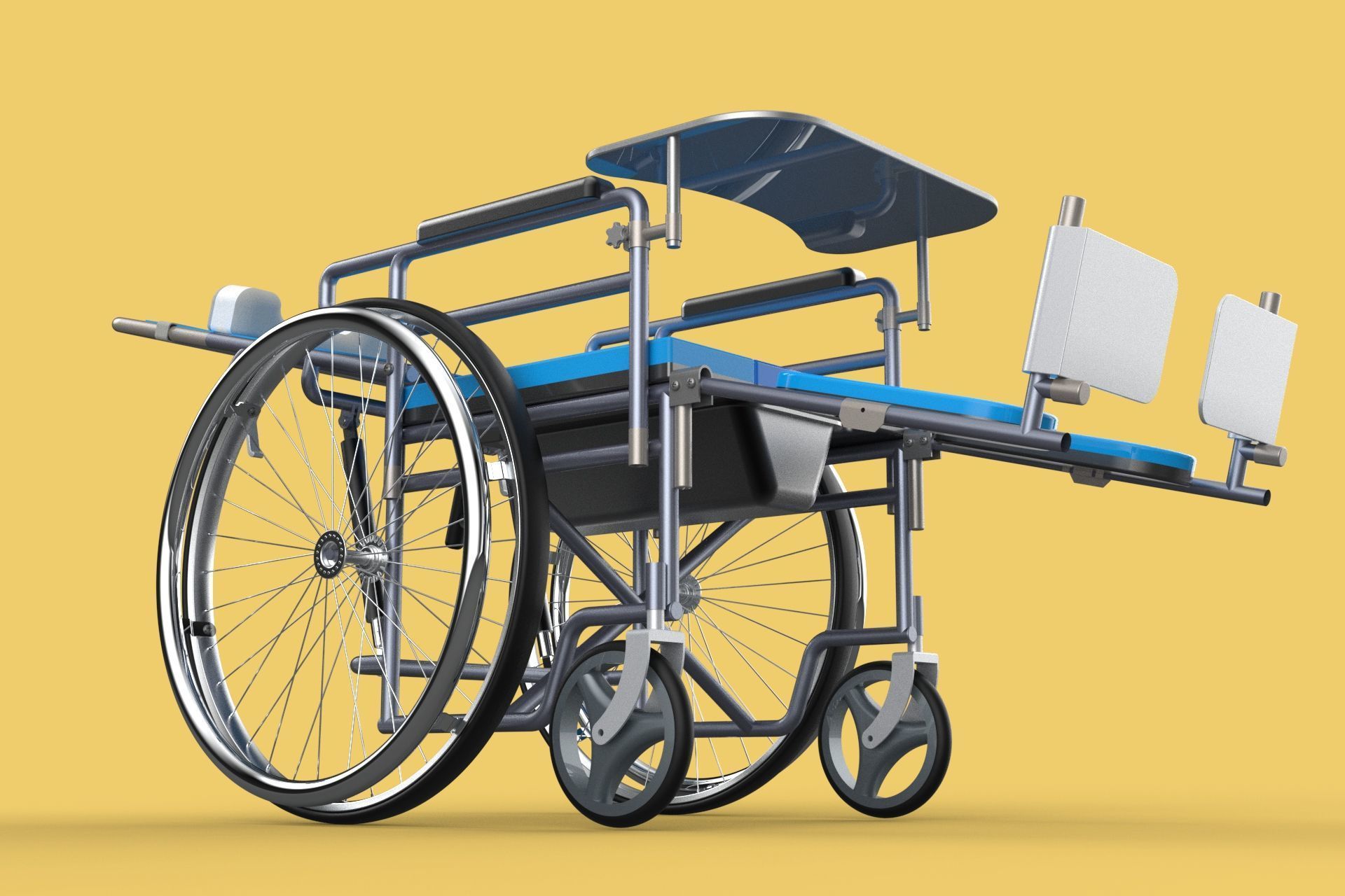 MULTIFUNCTION WHEELCHAIR COMMODE CLOSET TOILET RECLINING FOLDING 3D model_40