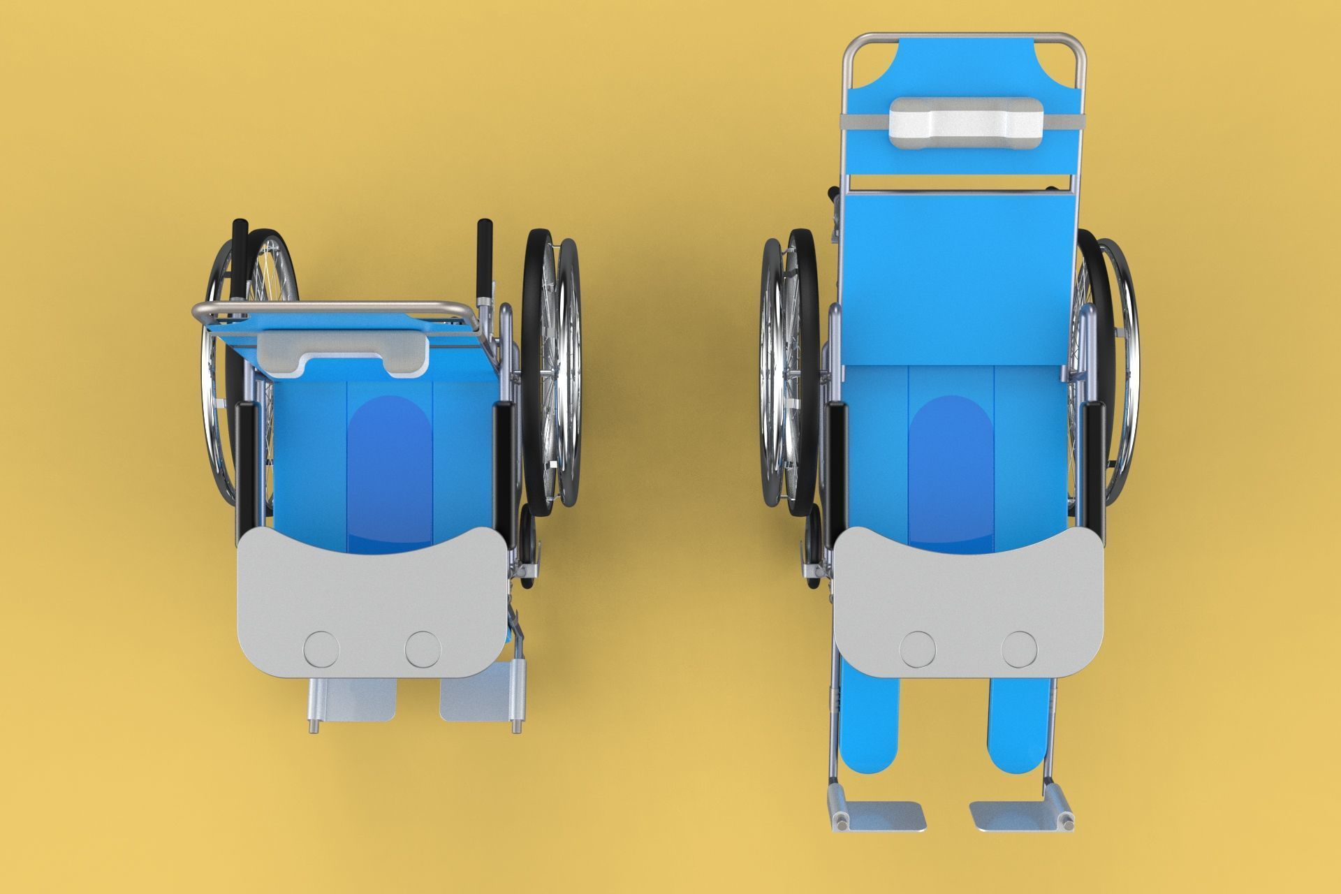 MULTIFUNCTION WHEELCHAIR COMMODE CLOSET TOILET RECLINING FOLDING 3D model_48