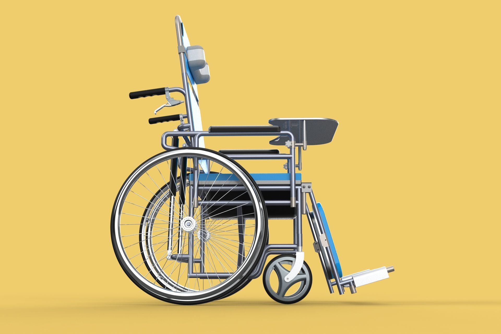 MULTIFUNCTION WHEELCHAIR COMMODE CLOSET TOILET RECLINING FOLDING 3D model_9