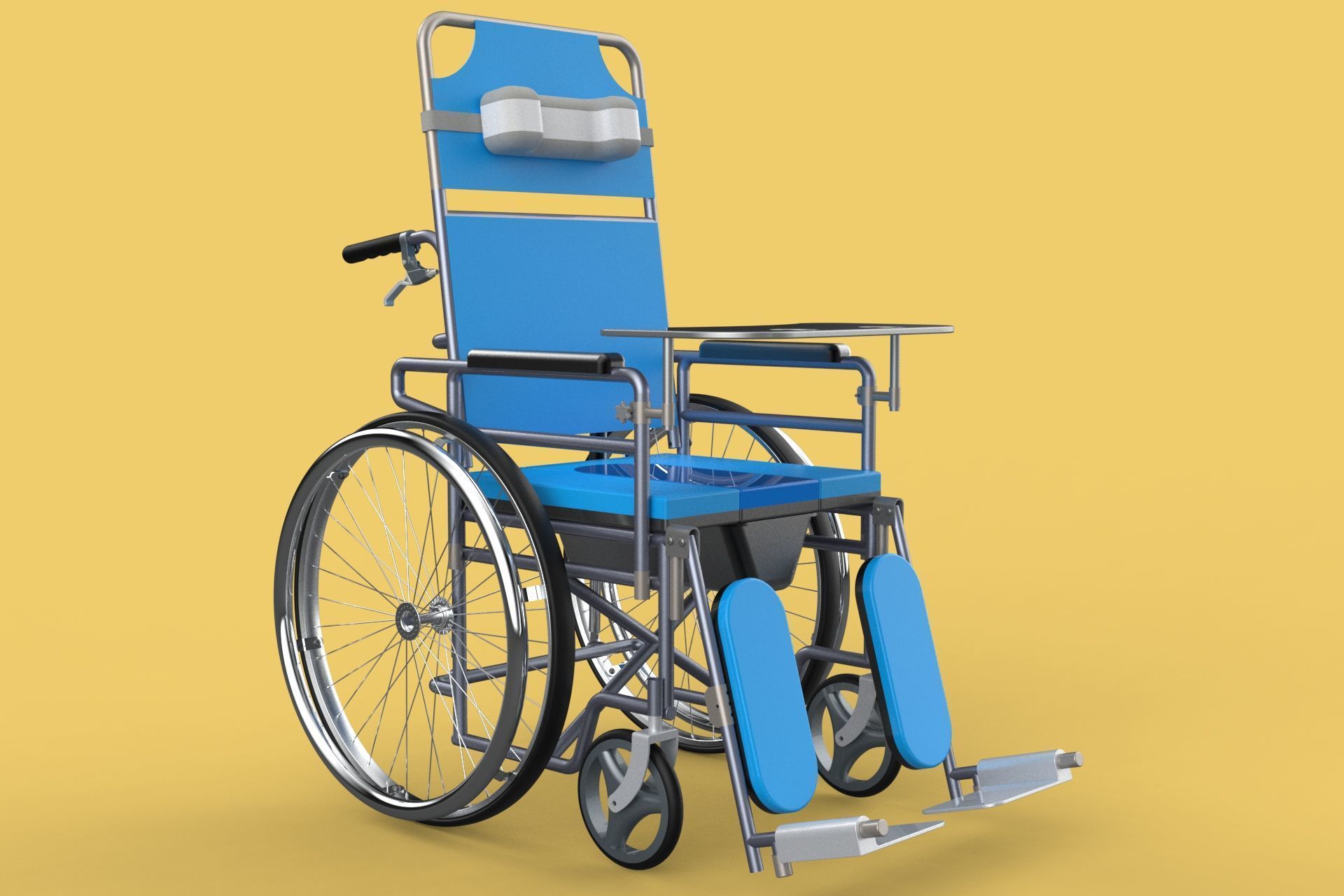 MULTIFUNCTION WHEELCHAIR COMMODE CLOSET TOILET RECLINING FOLDING 3D model_18