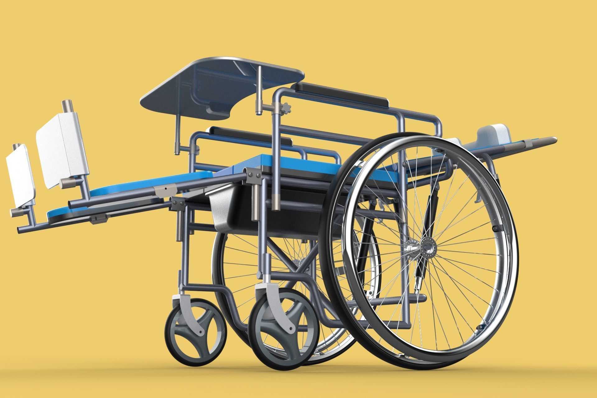 MULTIFUNCTION WHEELCHAIR COMMODE CLOSET TOILET RECLINING FOLDING 3D model_41