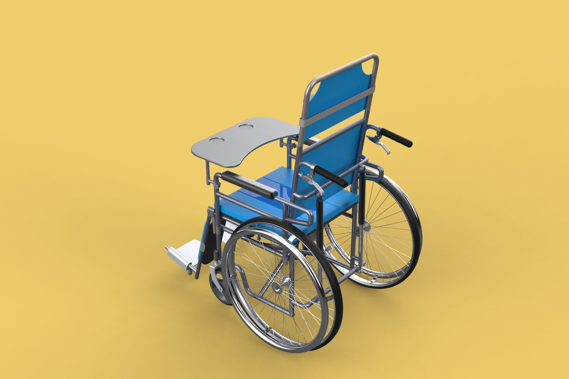 MULTIFUNCTION WHEELCHAIR COMMODE CLOSET TOILET RECLINING FOLDING 3D model_16