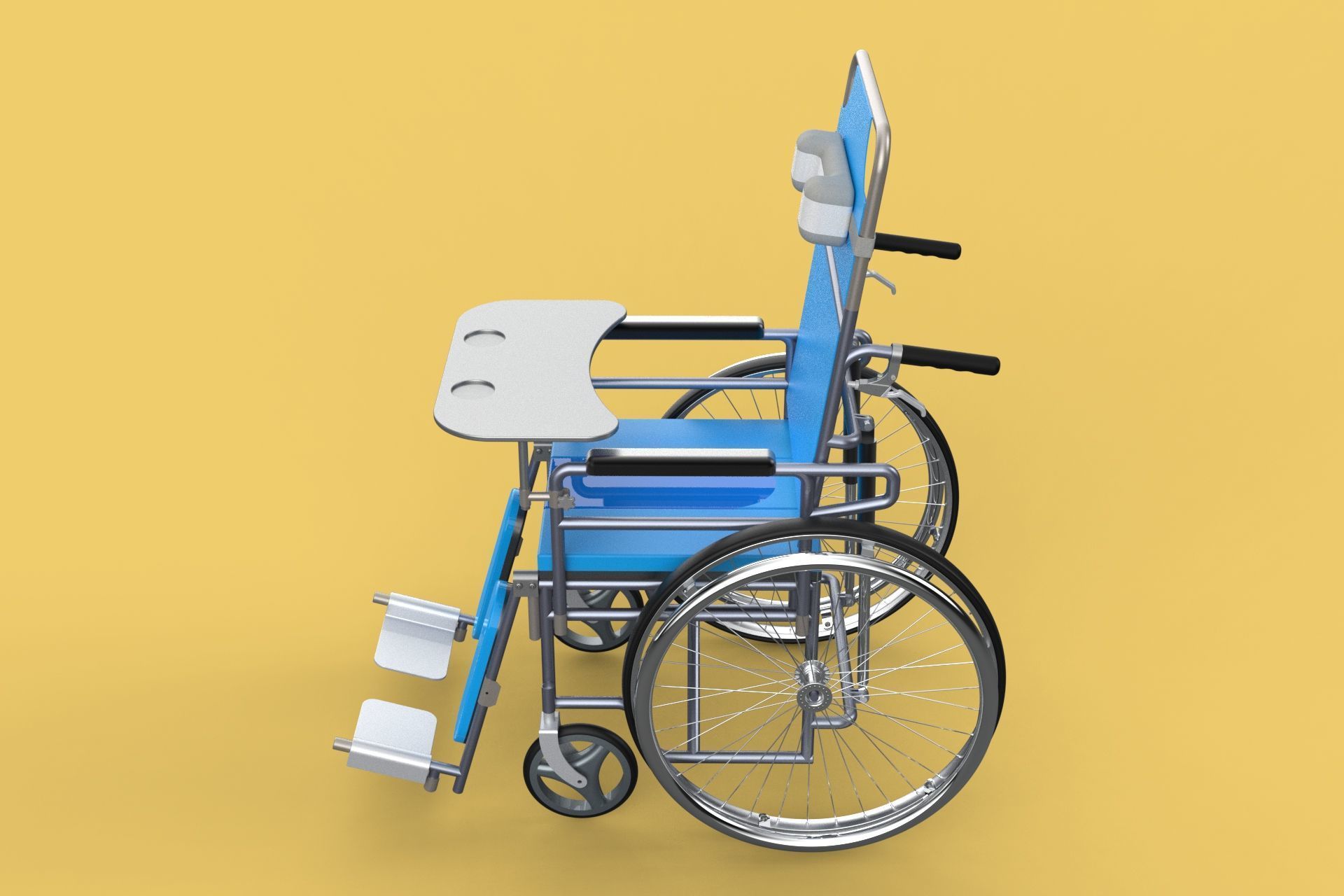 MULTIFUNCTION WHEELCHAIR COMMODE CLOSET TOILET RECLINING FOLDING 3D model_12