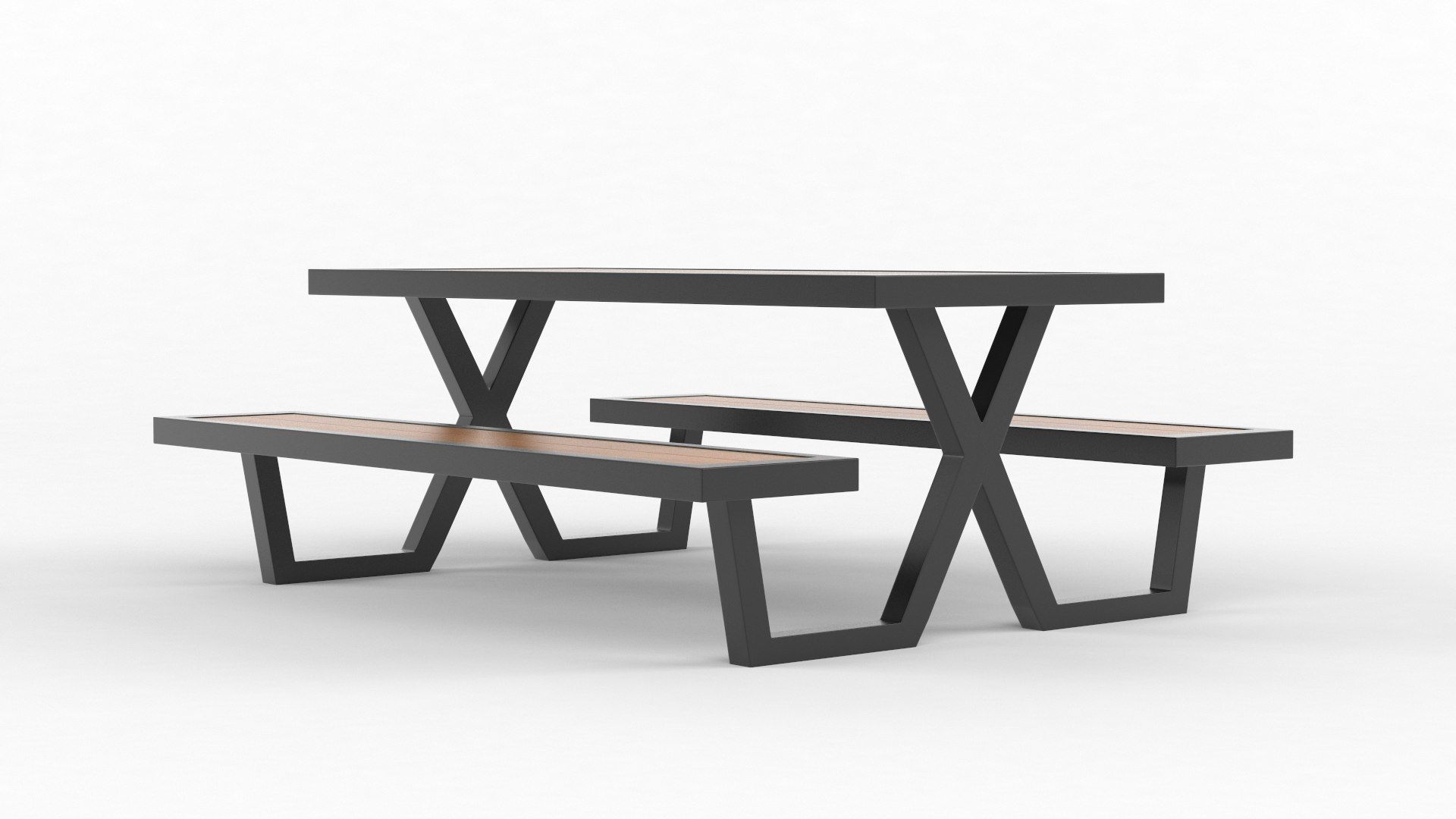 Coffee Table with Iron Legs 3D model_2