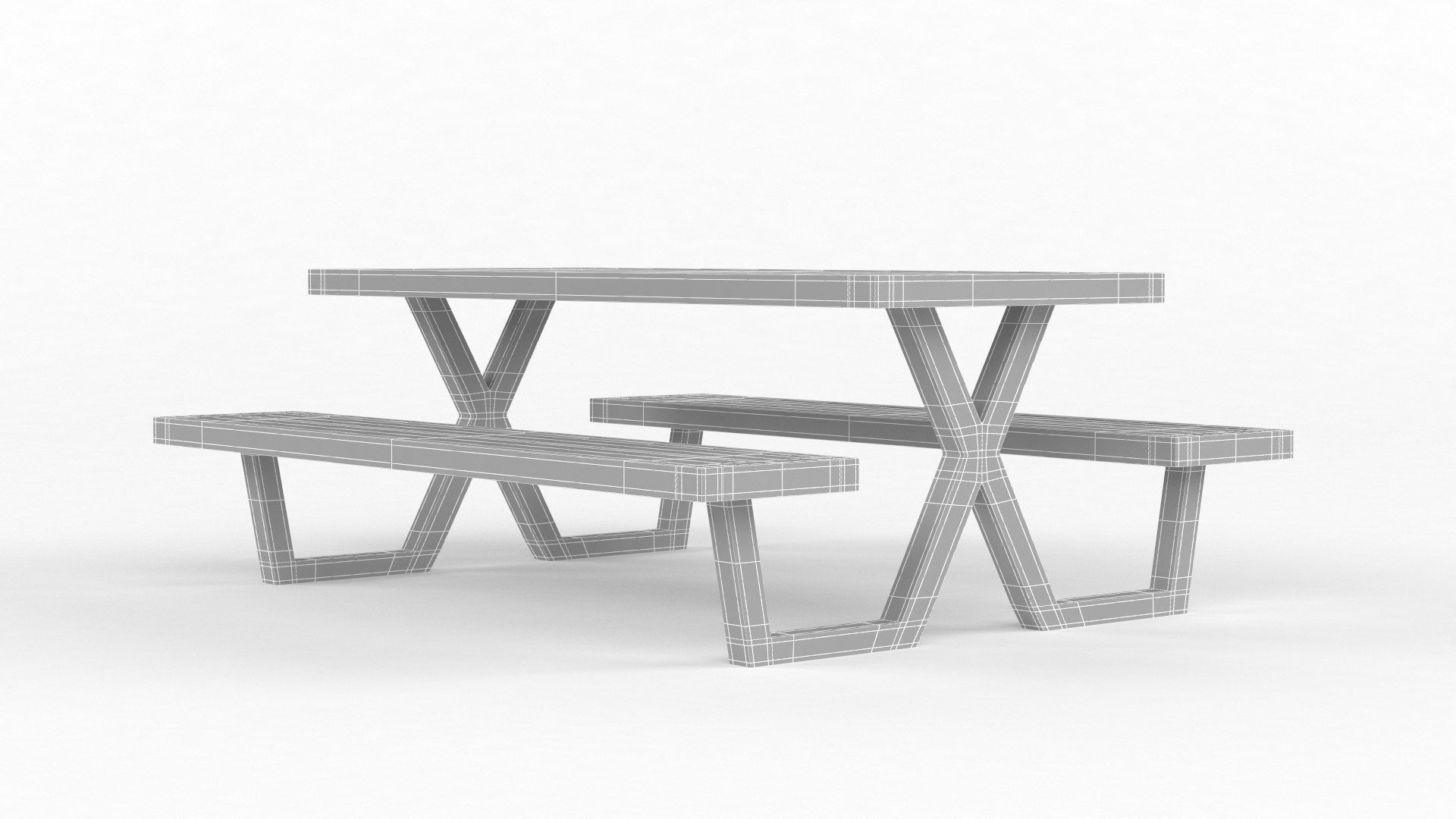 Coffee Table with Iron Legs 3D model_7
