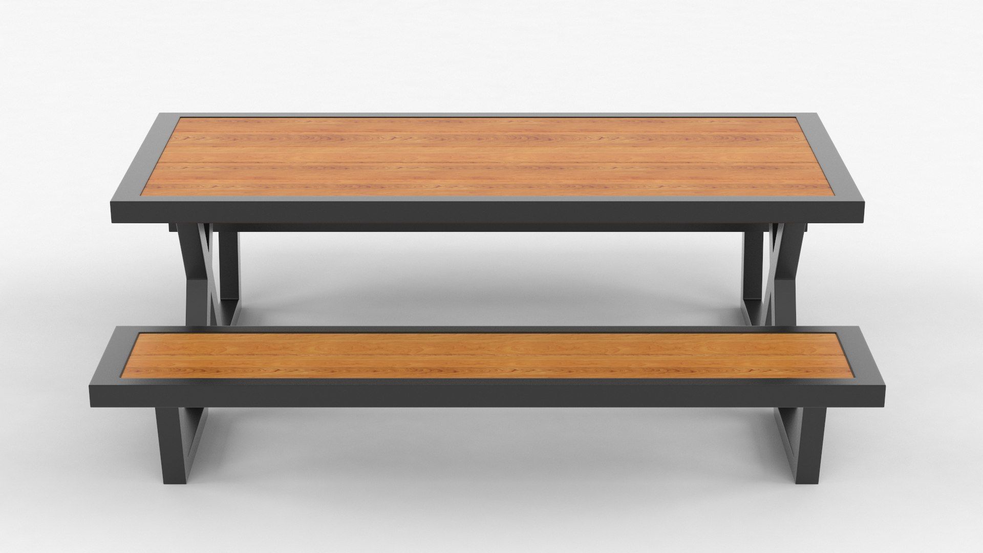 Coffee Table with Iron Legs 3D model_3