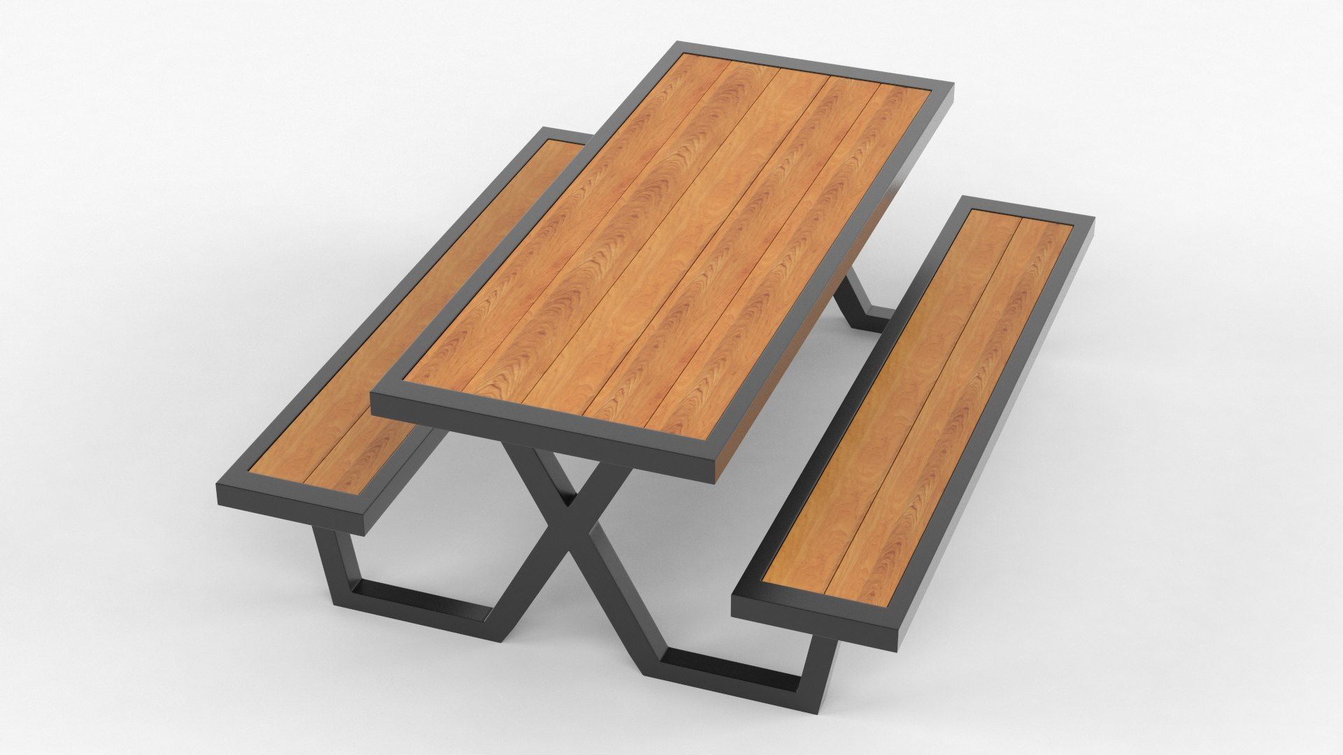Coffee Table with Iron Legs 3D model_4