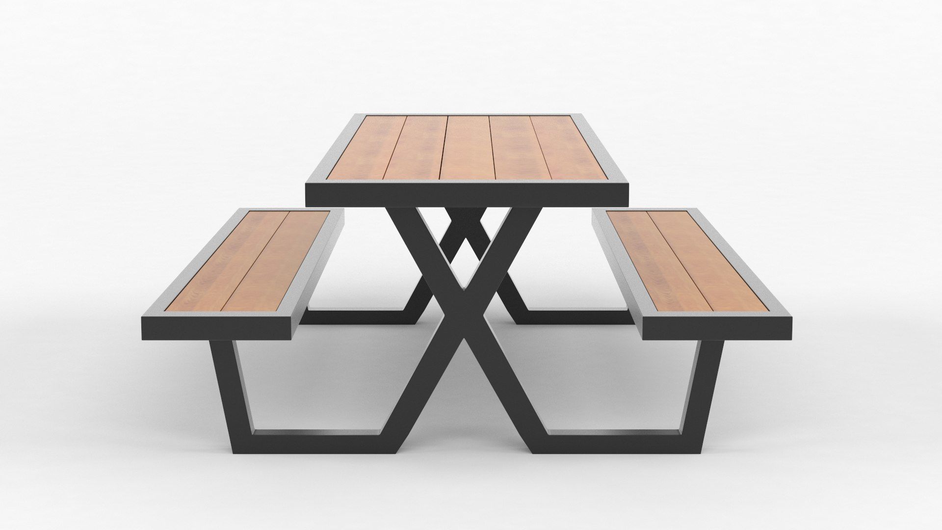 Coffee Table with Iron Legs 3D model_1