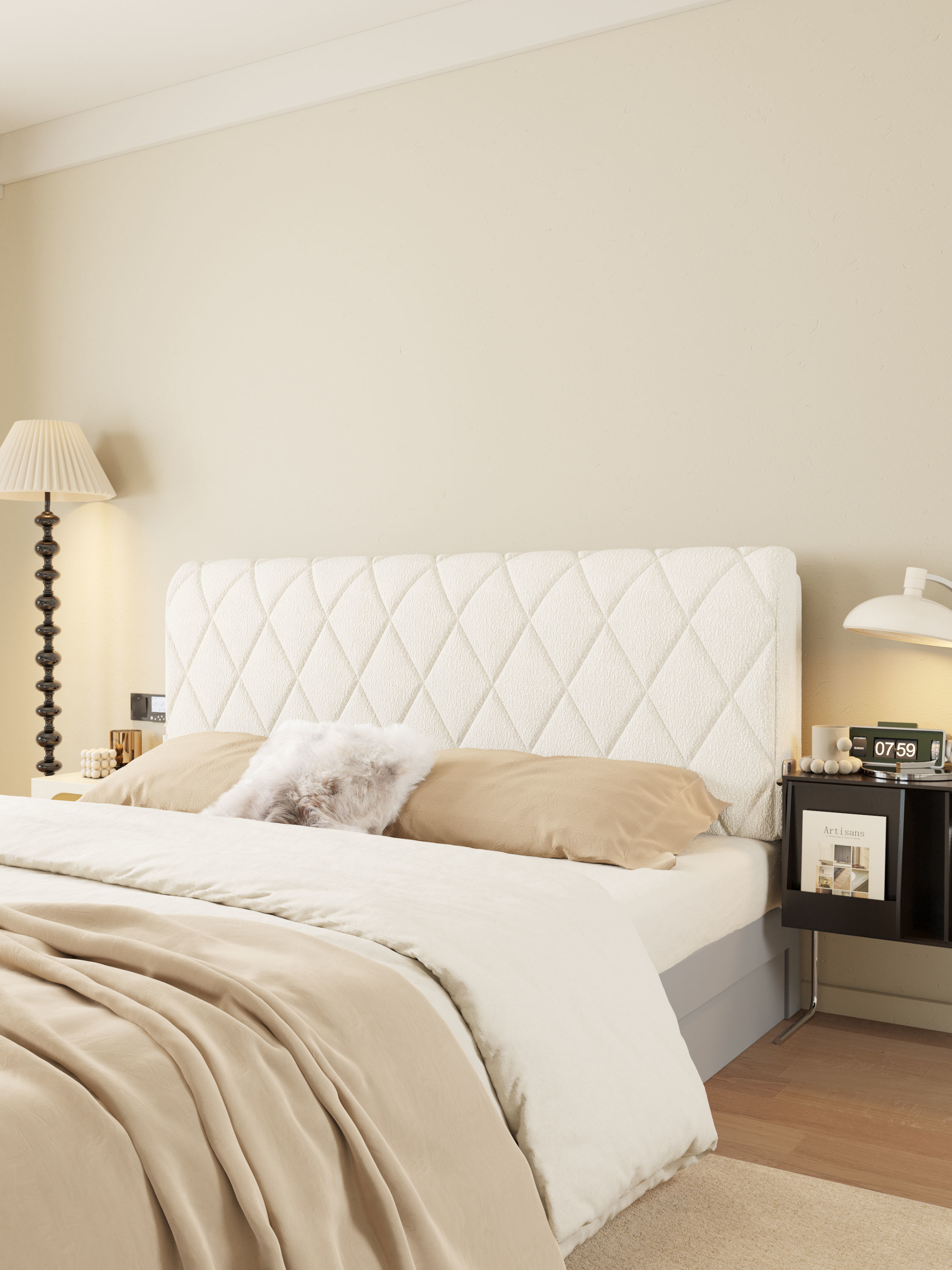 scandinavian bedroom scene 3D model_3