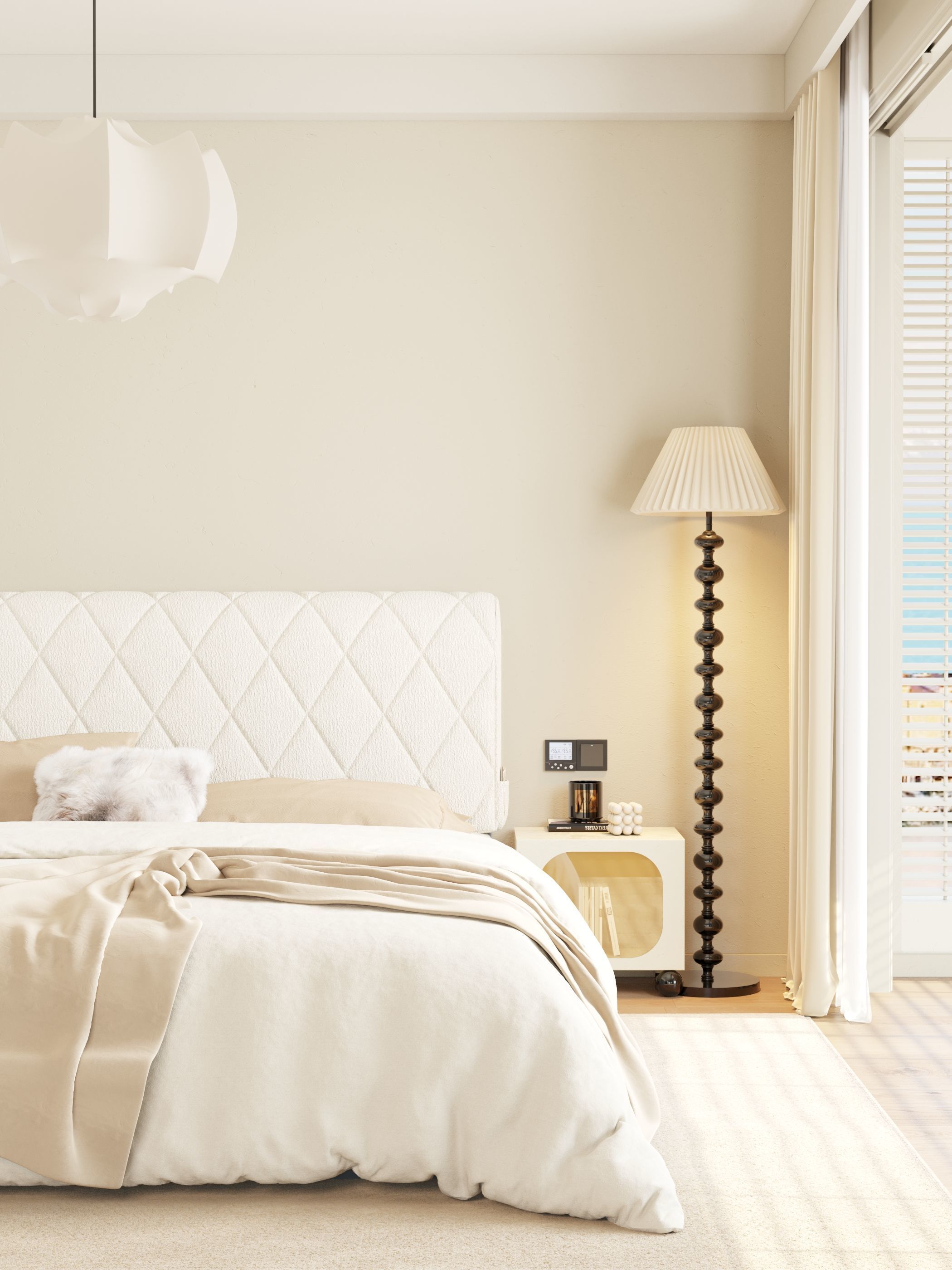 scandinavian bedroom scene 3D model_2