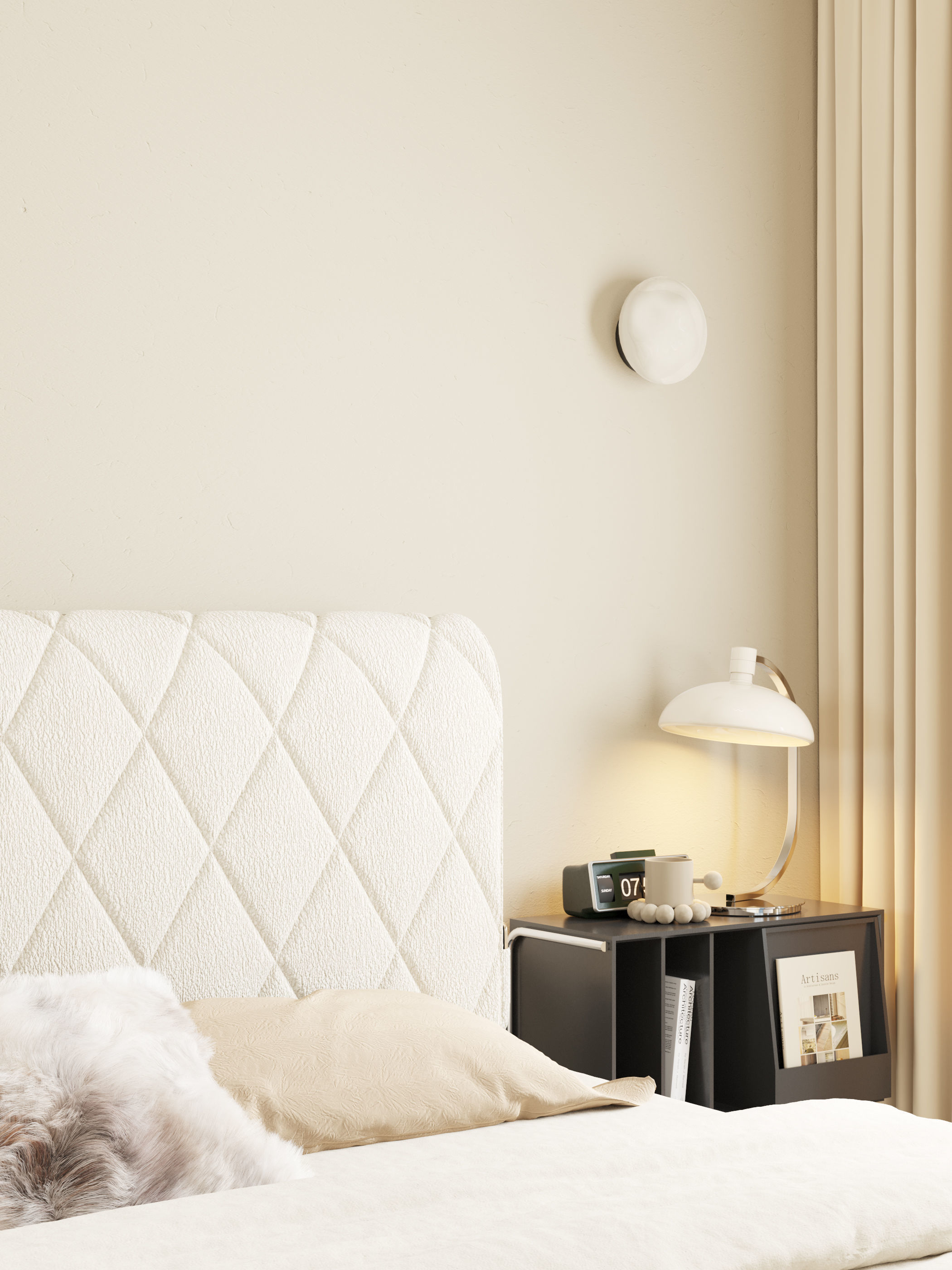 scandinavian bedroom scene 3D model_5