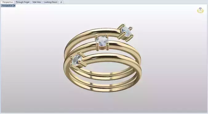 minimalist spiral rings with diamonds 