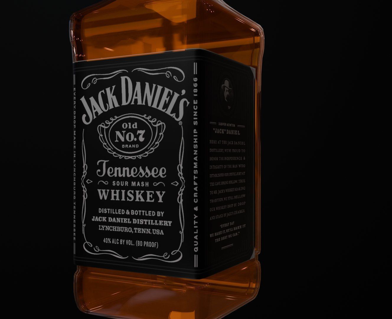 WHISKEY JACK DANIELS Free low-poly 3D model_4