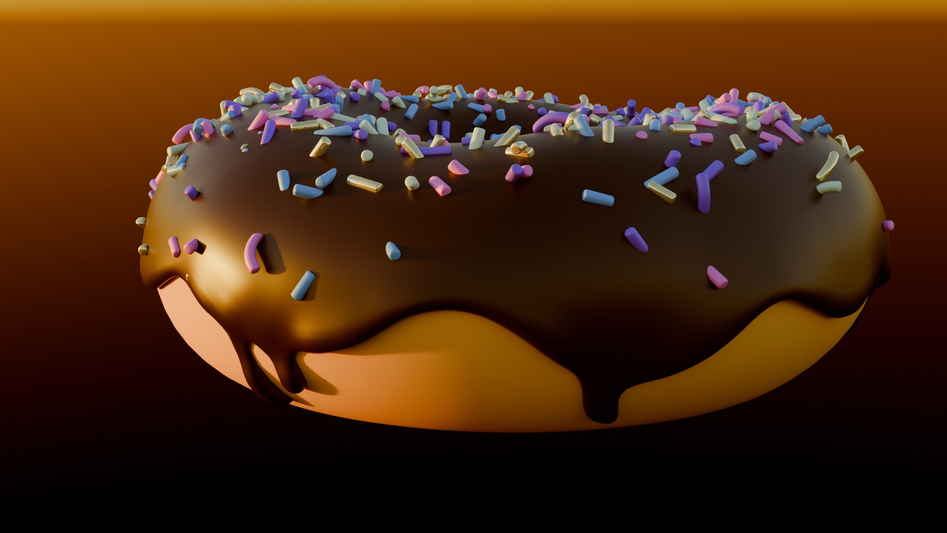 Donut Chocolate 3D model_3