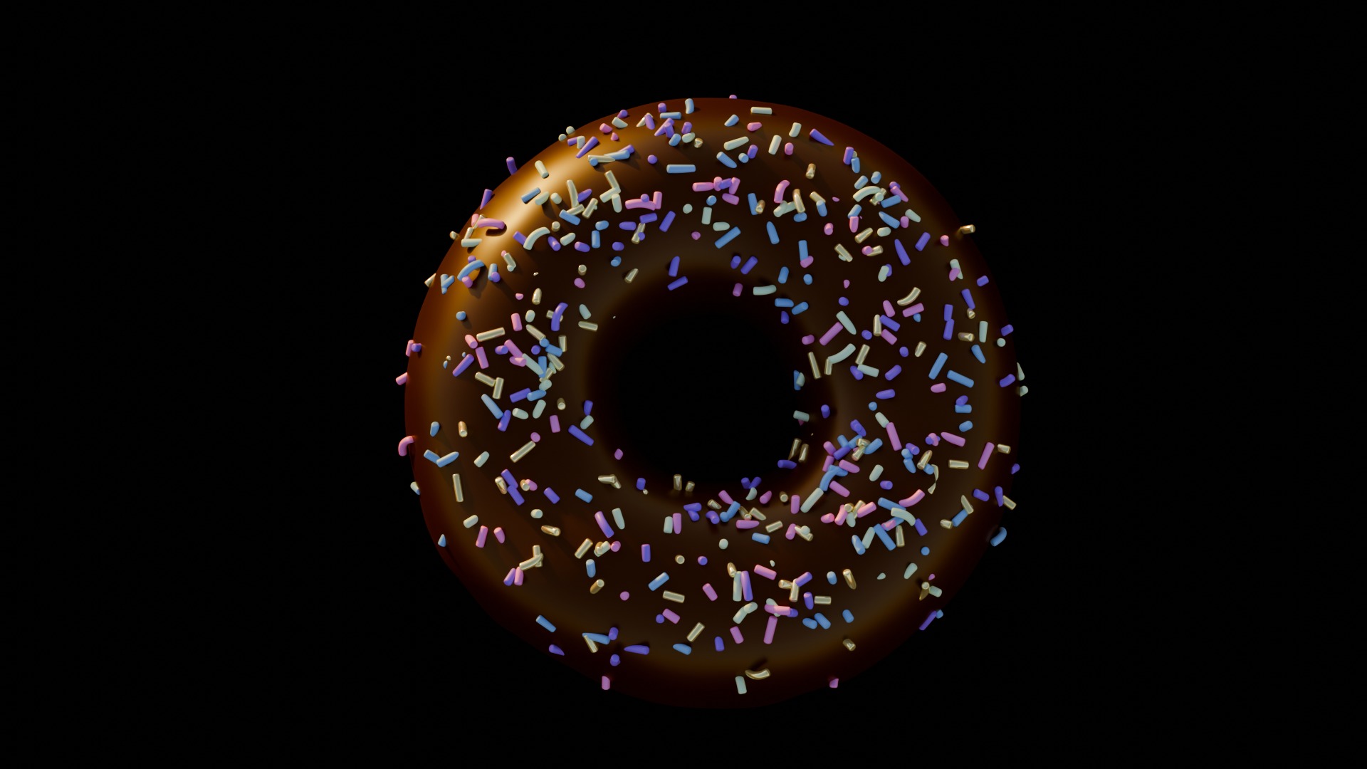 Donut Chocolate 3D model_2
