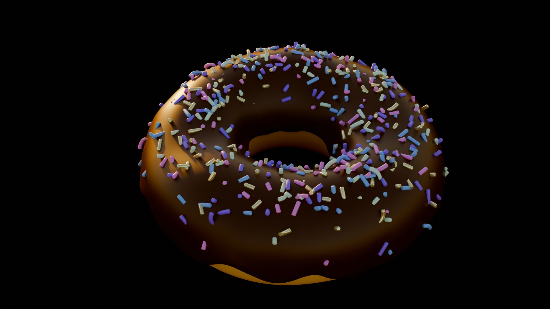 Donut Chocolate 3D model_1