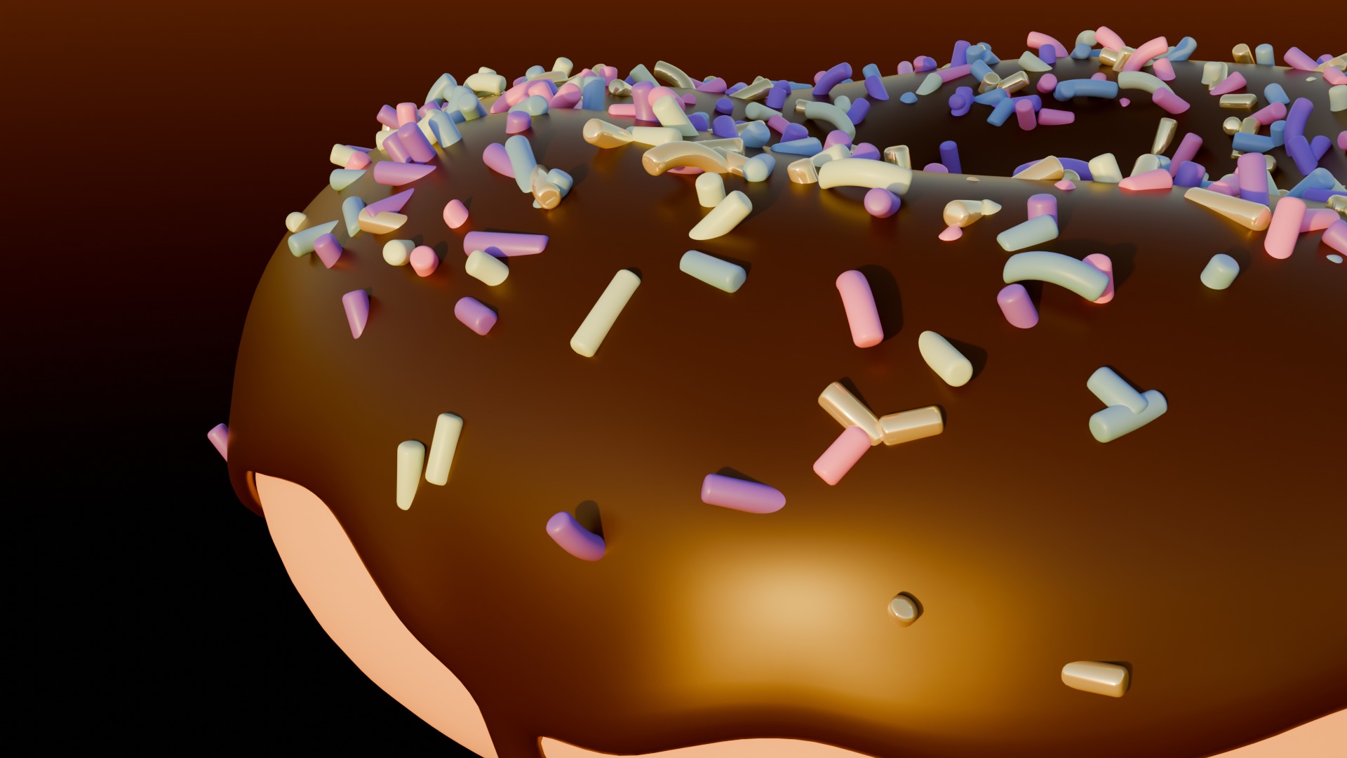 Donut Chocolate 3D model_5