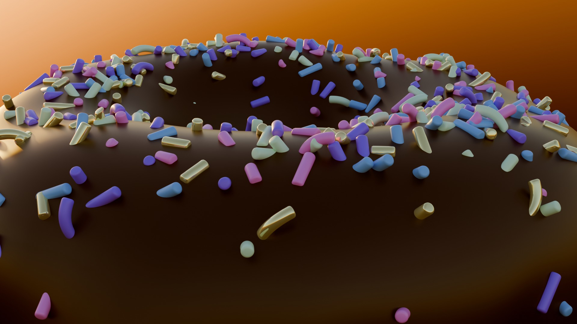 Donut Chocolate 3D model_6