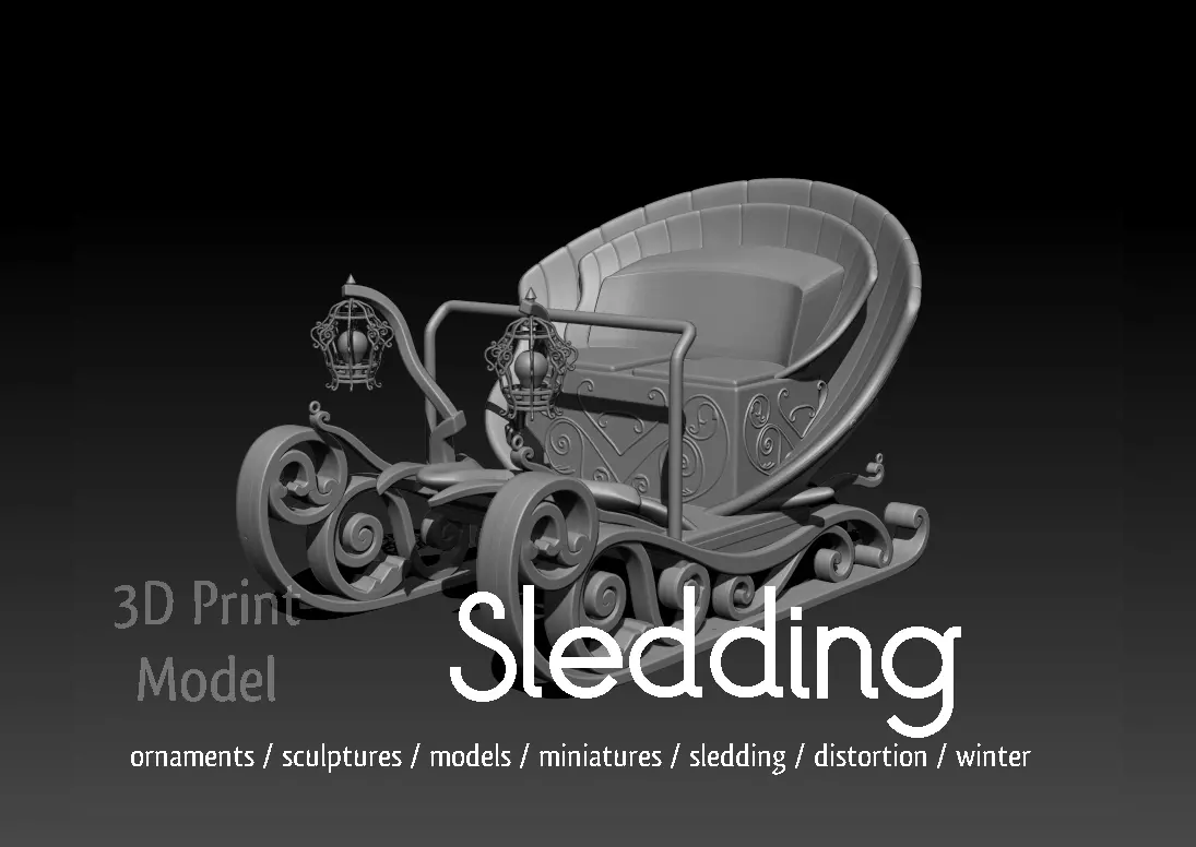 sledding 3D print model