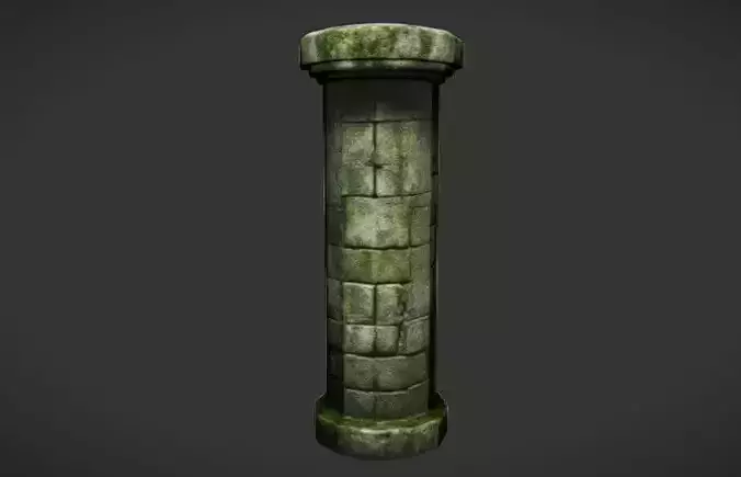 Mossy Cracked stone brick pillar 