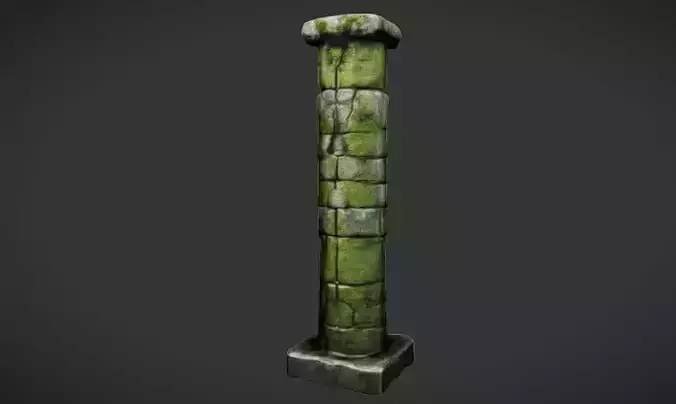 Mossy Cracked stone brick pillar 