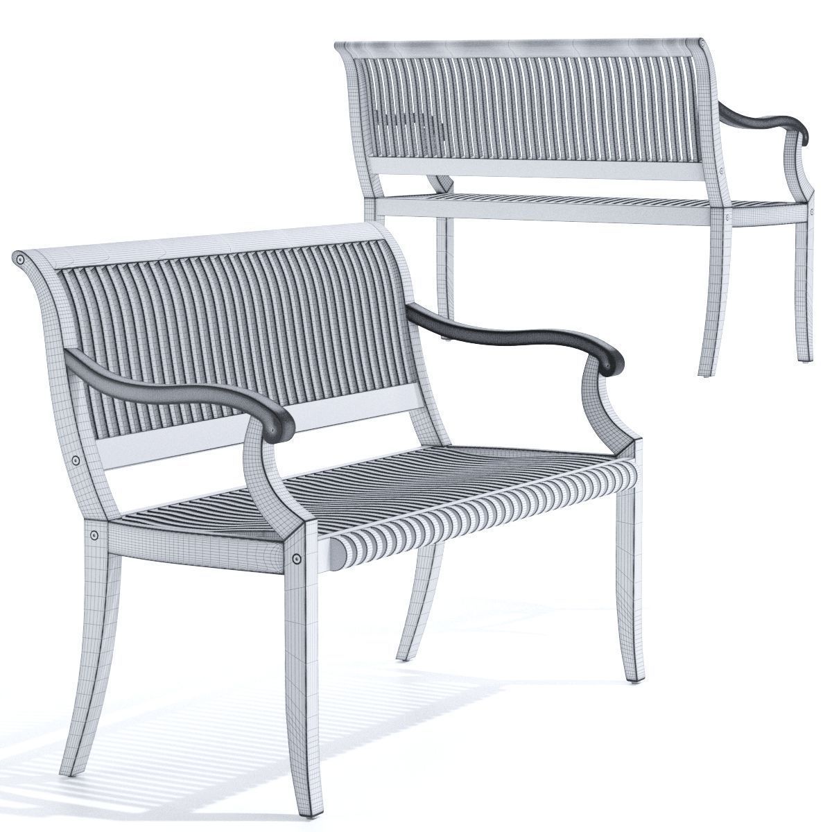 Palm Bench 3D model_7