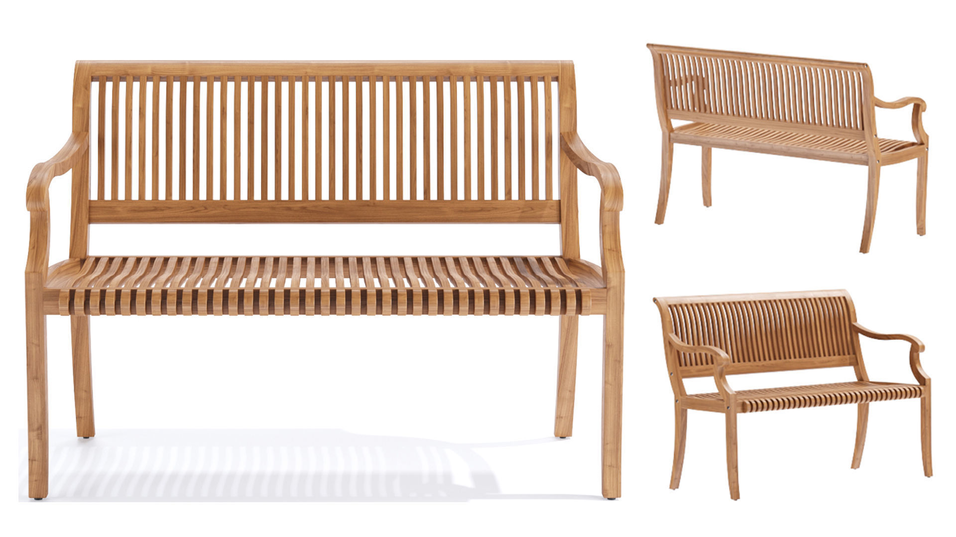 Palm Bench 3D model_2