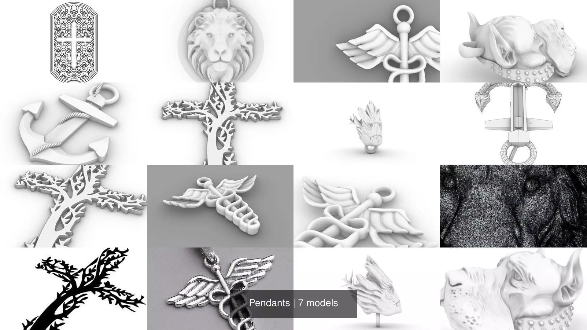 Pendants 3D Model Collection_0