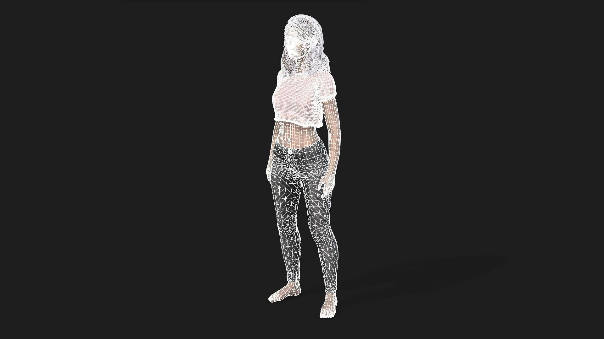 Game and animation ready girl character 3D model_23