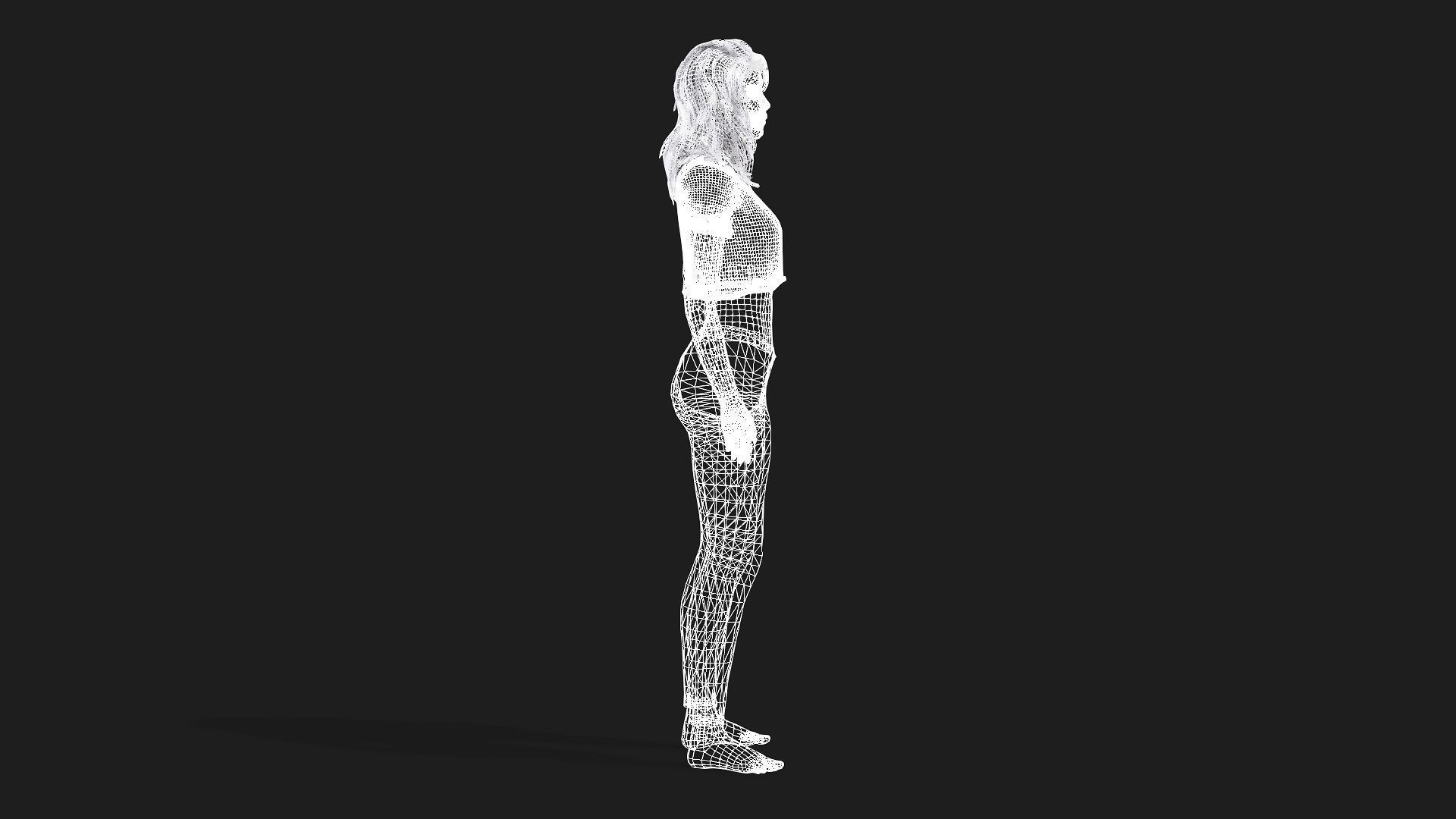 Game and animation ready girl character 3D model_11