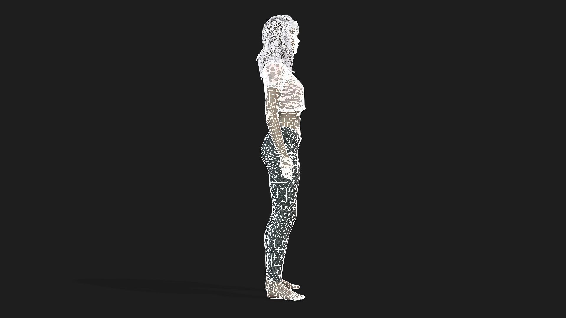 Game and animation ready girl character 3D model_15