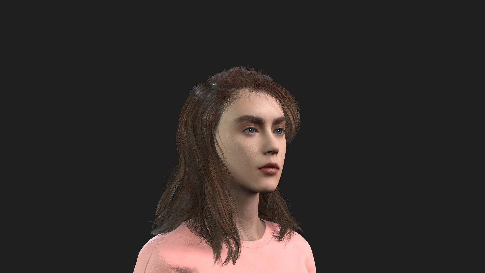 Game and animation ready girl character 3D model_7