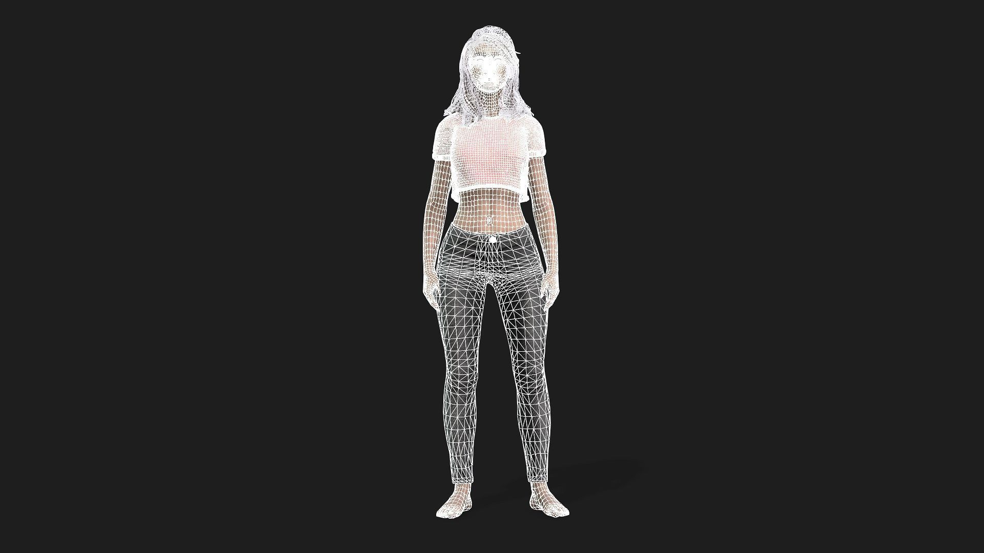Game and animation ready girl character 3D model_14