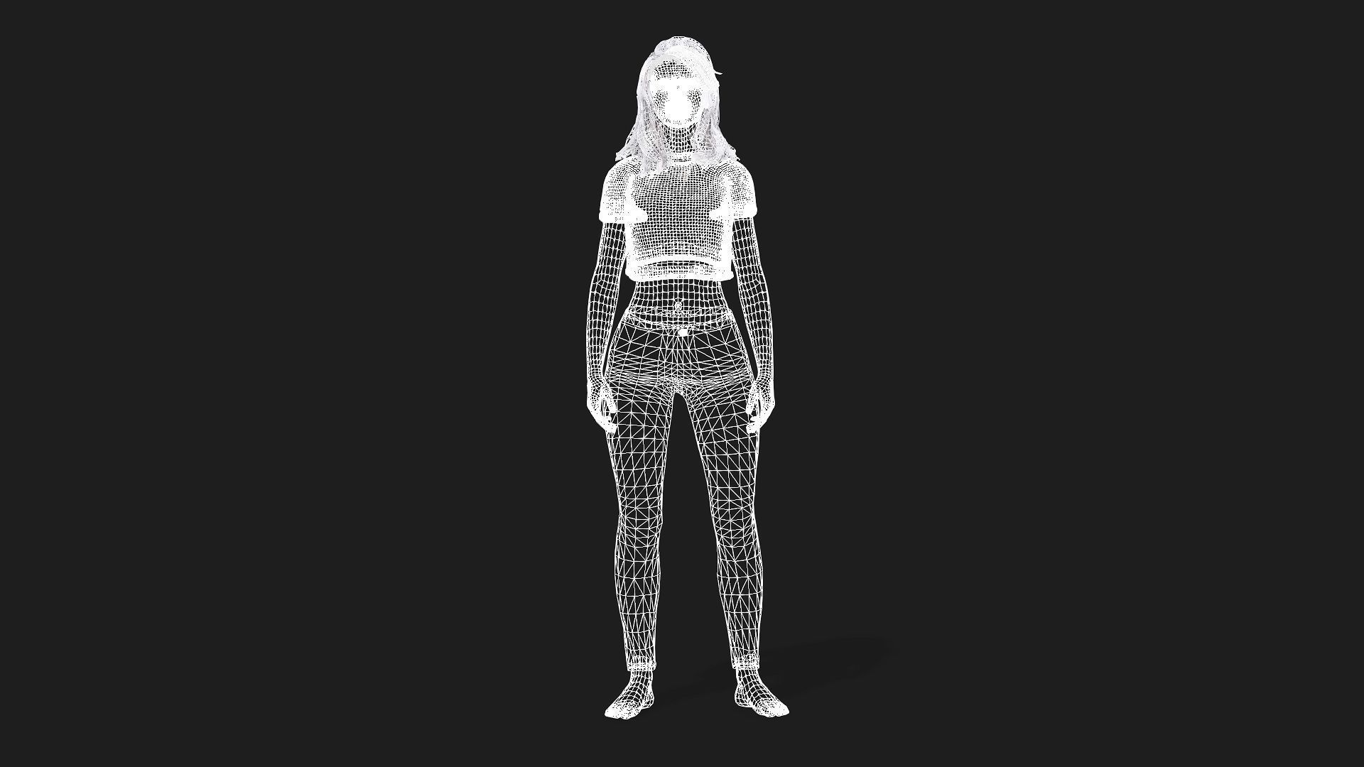 Game and animation ready girl character 3D model_10