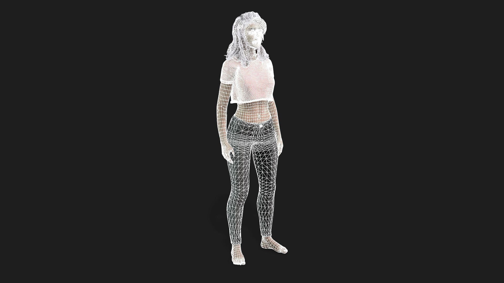 Game and animation ready girl character 3D model_22